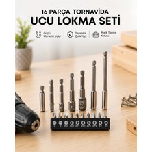 Renas Store Metal Gövdeli 16LI Bits Seti Çok Amaçlı Tornavida Uçları