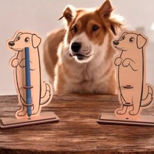 Ardecem Bilgisayar Boyanabilir Ahşap Köpek Kalemlik - 3mm Mdf Lazer Kesim Hobi Seti 10 Adet