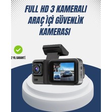Renas Store 1080P Üç Kameralı Araç Kamerası Wi-Fi Destekli Park Modu ve G-Sensörlü