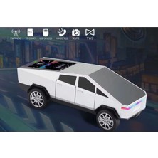 Renas Store Bluetooth Özellikli Şarjlı Araba Tasarımlı Hoparlör Beyaz Renk Fm Radyo Sd Kart USB Girişli