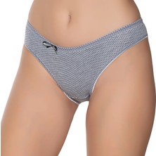 Gümüş 6043 12'li Kadın Likralı Ince Bel Puantiyeli Bikini