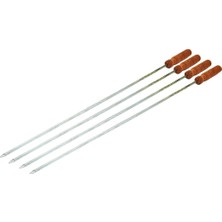 Renas Store Ahşap Saplı Kalın Kare Mangal Şişi - 50 cm - Güvenli Tutuş