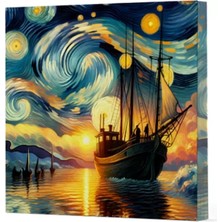 Renas Store Van Gogh 2 Gemi - Çizgisiz Yan Boyamalı Defter