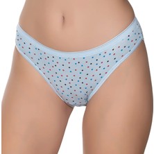 Gümüş 6097 12'li Kadın Likralı Ince Bel Yıldız Baskılı Bikini