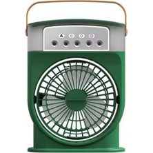 Renas Store Şarjlı 600 ml Su Hazneli Taşınabilir Masaüstü Vanilatör  Güçlü Fan ve 2000 Mah Pil Yeşil