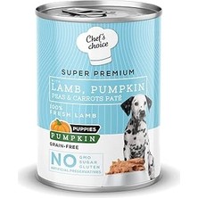 Renas Store Chef's Choice Yavru Köpekler Için, Tahılsız, Hipoalerjenik, Kuzu Etli, Balkabaklı, Bezelyeli ve Havuçlu Ezme, 400 G x 12 Adet