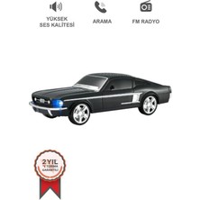 Renas Store Siyah Araba Tasarım Bluetooth, Usb, Aux, Fm Radyo ve LED Işıklı Nostaljik Radyo - Elektronik