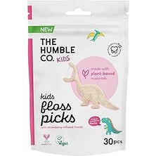 Renas Store Humble Corn Starch Floss Picks - Kids 30 Pcs Kürdanlı Diş Ipi 30 Pcs - Çocuklar Için Çilek Aromalı (Dinazor Şekilli)