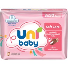 Uni Baby Softcare Hindistan Cevizi Yağlı Islak Mendil 3 x 50'li (7'li Paket)