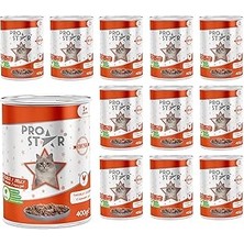 Renas Store Prostar Yetişkin Kedi Tavuklu ve Jöleli Konserve Mama 400 gr x 12 Adet