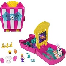 Renas Store Polly Pocket Mini Bebek ve Aksesuarları ile Patlamış Mısır Temalı Kedicik Sineması Mini Oyun Seti, Mikro Bebek ve Kedicik Figürü Dahil 8 Aksesuar, JFV01