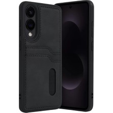 Renas Store Newface Samsung Galaxy S25 Edge Sara Kartvizitli Deri Kılıf - Siyah