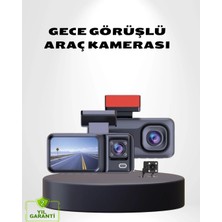 Renas Store Üç Kameralı Dash Cam 170° Geniş Açılı Full Hd Gece Görüşlü