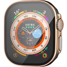 Renas Store Newface Apple Watch Ultra 49MM Legend Camlı Kasa Ekran Koruyucu - Siyah-Gold