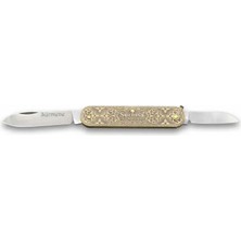 Renas Store 61804 Pirinç Işlemeli Sürmene Çakısı 5,5 / 3,5 cm - Çift Bıçaklı