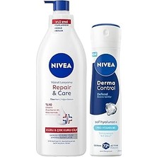 Renas Store Kadın Sprey Deodorant Derma Control Defend 150ML ve Repair&amp;care Nemlendirici Vücut Losyonu 400ML