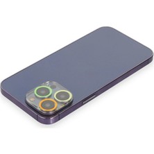 Renas Store Mey Ithalat®   iPhone 13 Pro Renkli Kamera Lens Koruma Cam - Sarı-Turuncu