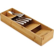 Renas Store Joseph Joseph Kompakt Çatal Bıçak Çekmecesi Düzenleyici, 5 Bölmeli, 24+ Parça Için - Bambu