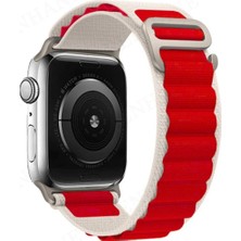 Renas Store Mey Ithalat®   Watch 42MM Mountain Kordon - Beyaz-Kırmızı