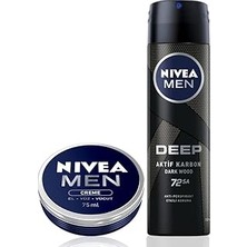 Renas Store Men Erkek Sprey Deodorant Deep Dimension 150ML, 72 Saat Koruma ve Erkek Bakım Kremi 75ML