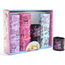 Renas Store Kuromi Baskılı Magic Spring Stres Yayı - Standlı Mor ve Siyah Renk 12'li Seti ALK3987