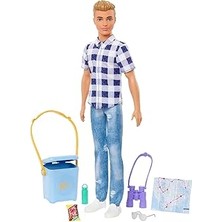 Renas Store Barbie Ken Kampa Gidiyor Oyun Seti Ken ve Aksesuarları, 3 Yaş ve Üzeri Için Oyuncak HHR66