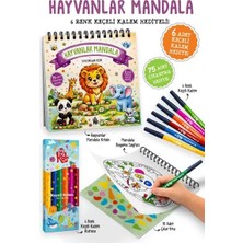 Renas Store Hayvanlar Mandala - 6 Renk Keçeli Kalem ve 75 Adet Çıkartma Hediyeli 3+