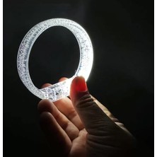 Renas Store Beyaz-Gümüş LED Işıklı Baskı Yapılabilen Pilli Bileklik Bilezik 1,5 cm Genişlik