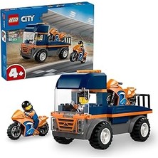 Renas Store City Motosiklet Taşıyıcı 60491 – 4 Yaş ve Üzeri Erkek ve Kız Çocuklar Için 2 Kasklı Yarışçı Minifigürü Içeren Yaratıcı Oyuncak Araba Yapım Seti, Çocuklar Için Eğlenceli Hediye Fikri (88 Parça)