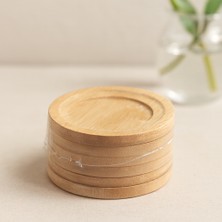 Renas Store Bambu Ahşap Çay Tabağı 6'lı - 9.7 cm