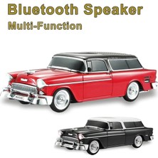 Renas Store Kırmızı Bluetooth Hoparlör 10 Watt Fm Radyo Sd Kart USB Destekli Nostaljik Araba Tasarım
