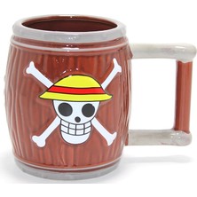 Renas Store One Piece Hasır Şapka Korsanları 3D Fıçı Tasarımlı Kupa Bardak ALK4552