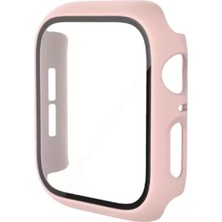 Renas Store Newface Apple Watch 42MM Camlı Kasa Ekran Koruyucu - Pembe