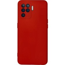 Renas Store Mey Ithalat®   Reno 5 Lite Kılıf Nano Içi Kadife Silikon - Kırmızı