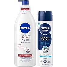 Renas Store Men Erkek Sprey Deodorant Derma Control Defend 150ML ve Repair&amp;care Nemlendirici Vücut Losyonu