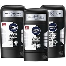 Renas Store Men Erkek Stick Deodorant Black&amp;white Invisible Original 50ML, 72SAAT Anti-Perspirant Koruma, X3ADET,AVANTAJLI Set