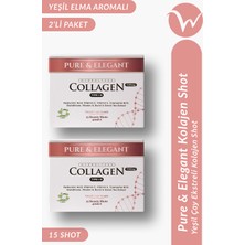 Wellvalens Pure Elegant 5500mg Kolajen Shot (Yeşil Elma Aromalı) Hyaluronik Asitli Tip 1 & 3 (2 Kutu)