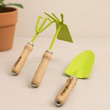 Renas Store 3 Parça Bahçe Hobi Seti - Çapa, 3 Dişli Tırmık, Kürek (Ahşap Saplı)