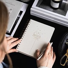 Renas Store Paperora A5 Spiralli Keten Süresiz Planlayıcı Ajanda Krem