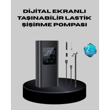 Renas Store Mey Ithalat® Taşınabilir 80W Kablosuz Lastik Şişirme Pompası Dijital Ekranlı