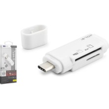Renas Store Type-C 3.2 Gen1 Kart Okuyucu Sd Microsd 5 Gbps Beyaz TC301