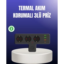 Renas Store Mey Ithalat® USB ve Type-C Portlu Anahtarlı Çoklu Priz Güç Ünitesi