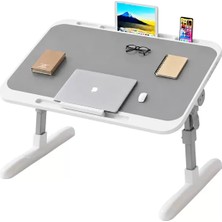 Renas Store Sunup SN-29698 Çok Fonksiyonlu Katlanabilir Yatak Koltuk Laptop Masası Yükseklik ve Açı Ayarlı Gri 60X40CM