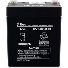 Power-Xtra Ttec 12V 5 Ah Bakımsız Kuru Akü / Bakım Gerektirmez / Siyah