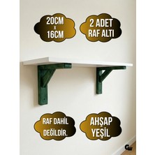 DSYapıAksesuar Goldenwooden Raf Altı Ahşap Tutucu L Raf Ahşabı Duvar Sabitleyici(Ahşap)(Yeşil)(Beyaz Çam)