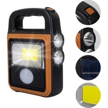 Renas Store Powermaster HS-8020C Cob LED Solar 4 Kademeli Şarjlı El Işıldak Feneri - USB Çıkışlı Powerbank