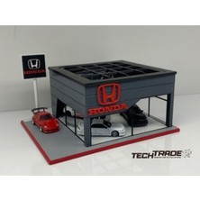 Tech Trade Honda Diecast Showroom Garaj Diorama 1:64 Ölçek