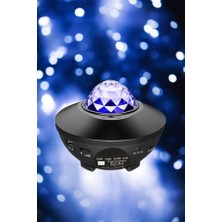 Renas Store Mey Ithalat® Çocuklara Özel Şarjlı Bluetooth Hoparlör Parti LED Lambası Yıldızlı Projeksiyon