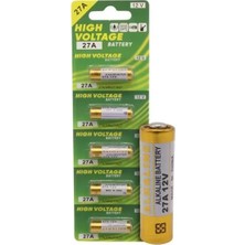 Renas Store Powermaster MN27A 12 Volt 27A Ince Alarm Pili Alkaline Batarya (5'lı Paket)