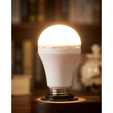 Renas Store Mey Ithalat® Şarj Edilebilir LED Ampul  Soğuk Beyaz Uzun Ömürlü Tasarruflu